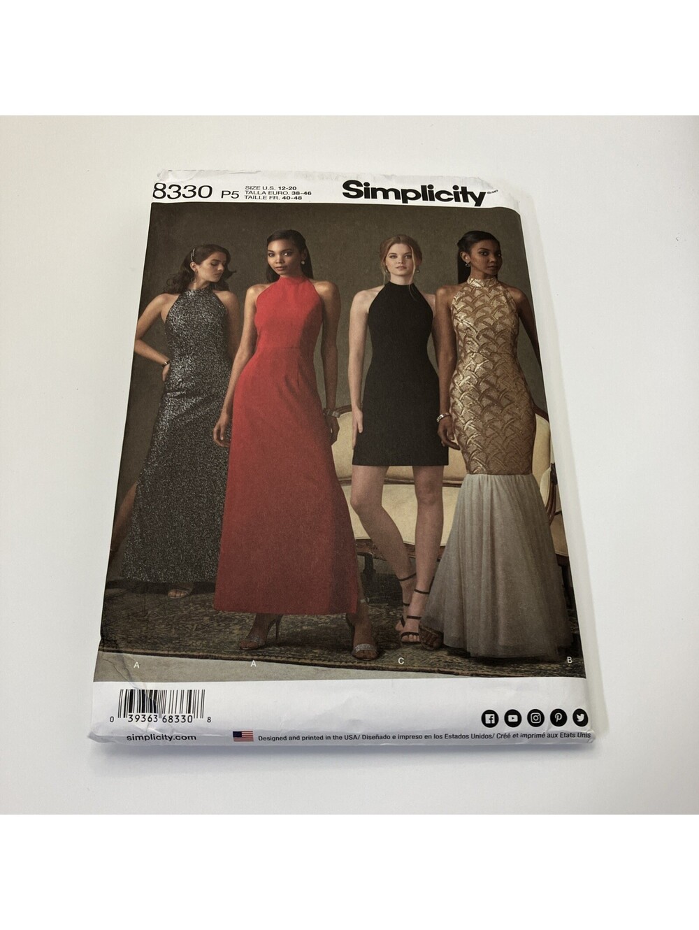 Simplicity Sewing Pattern 8330 Misses Dress with Skirt and Back Variations